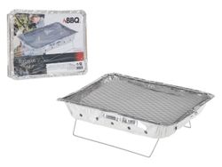 Мангал одноразовый BBQ 31X24X5cm на ножках + уголь 500гр