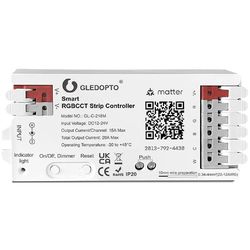 купить Выключатель электрический Gledopto GL-C-218M Matter over WiFi Smart LED Controller RGB+CCT в Кишинёве 