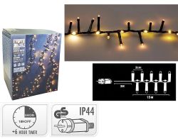 купить Гирлянда Excellent Houseware 56483 Luminite de Craciun Fir-cascada 1060 LED (750/310) 15m timer alb-cald в Кишинёве 