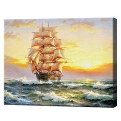 Картина по номерам 40x50см Фрегат