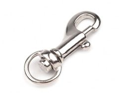 Metal swivel eye snap hook, 9 mm / nickel