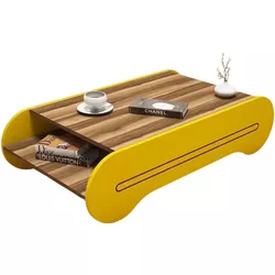 cumpără Măsuţă cafea Trendy Cool, Nuc, Galben 120x30x63cm în Chișinău 