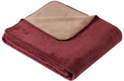 cumpără Textile de casă Ibena 2340/490 Uni Decke Double Face Dublin Burgundy/light brown în Chișinău 