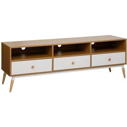 cumpără Comodă TV Deco Marani 3 polite 150x40x51H Oak/White în Chișinău 