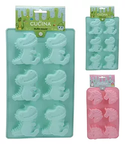 купить Форма для выпечки Cucina 17120 Forma de copt 27x16cm 6 briose, silicon (2 modele în asort.) в Кишинёве 
