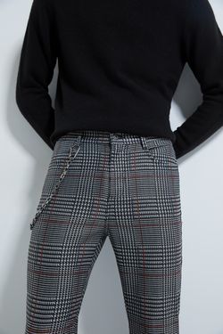 Брюки ZARA Черный в клетку zara 1313/301/802
