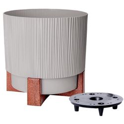 купить Цветочный горшок Aleana 128024 Oslo cu insertie si suport decorartiv d20 cm, cacao в Кишинёве 