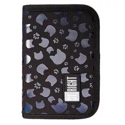 купить Школьный пенал St.RIGHT 52878 Penar 21x14x3.5cm Black Cats, textil, cu 2 buzunare в Кишинёве 