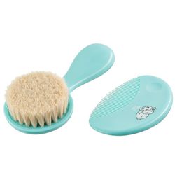 cumpără Set pentru îngrijirea bebeluşului Roxy Kids RBH-003 Расческа и щетка мягкая, ворс из овечьей шерсти, голубой în Chișinău 