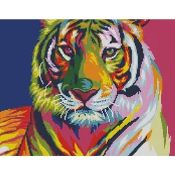 купить Картина по номерам Strateg FA40658 Алмазная мозайка Поп арт тигр 40x50 в Кишинёве 