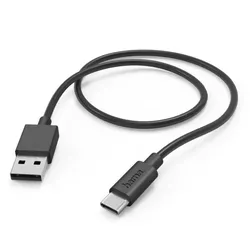 купить Кабель для моб. устройства Hama 201594 Charging Cable, USB-A - USB-C, 1 m, black в Кишинёве 