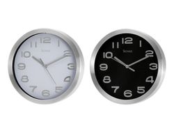 Часы настенные круглые 20.3cm, металл, цвет белый/черный