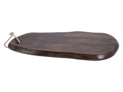 Tava de servire mango 48X27X2.5cm, cu maner din ata, maro