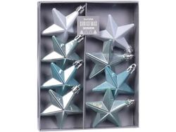 Набор украшений елочных Звезда 8X65mm, пластик, "Whisper Blu