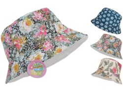 Palarie din material D27cm, cu floricele