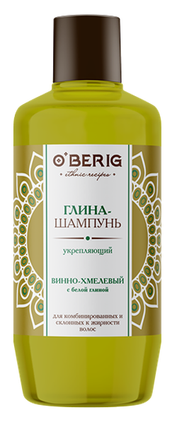 Глина-шампунь для комбинированных и склонных к жирности волос, ACME O'berig, Укрепляющий, винно-хмельной, с белой глиной
