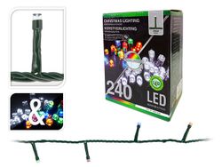 Огни новогодние "Нить" 240LED бел/цв, 18m, in/out, 8режим