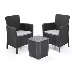 купить Садовая мебель Keter 57727 Set mobilier Trenton 3unitati: masa + 2 fotoli, grafit-gri rece в Кишинёве 
