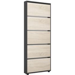 купить Полка для обуви Mobildor-Lux Leo Slim 90x16x203H cm Anthracite/Sonoma в Кишинёве 