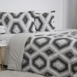 cumpără Textile de casă Relaxe Home 024556 Cuvertura TEP BOHO 220x240cm + 2 Fete de perne 50x70cm, Light Grey în Chișinău 