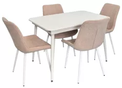 cumpără Set masă și scaune Evelin di Costacurta стол DT-531R Wh + 4 стула YTC-055Wh UF885-03 (Light beige) în Chișinău 