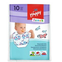 Нагрудники детские Bella Baby Happy Lunch с карманом, одноразовые, 10 штук