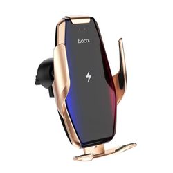 Hoco S14 Surpass (Wireless Charger 15W) [Gold] Suport auto cu încărcător wireless