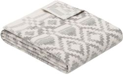 cumpără Textile de casă Ibena 2414/800 Jacquard Baumwolldecke Amora mith GOTS Zertifikat Grey/white în Chișinău 