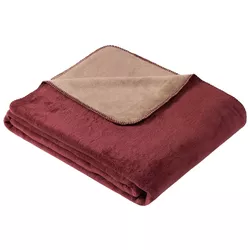 купить Домашний текстиль Ibena 2340/490 Uni Decke Double Face Dublin Burgundy/light brown в Кишинёве 