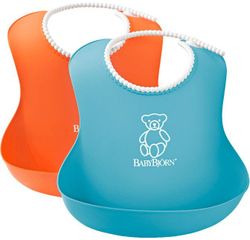 Комплект нагрудников BabyBjorn Soft Bib Orange/Turquoise, 2 шт.