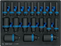 cumpără Set de tubulare, bite, duze King Tony 9-4419MPV набор 1/2" ударных головок глубоких 6гр., от 10 до 36мм, 19 пр. (FOAM) în Chișinău 