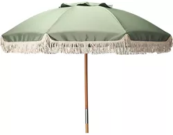 cumpără Umbrelă de gradină Promstore 33792 Umbrela de soare cu franjuri D180cm, H200cm, lemn în Chișinău 