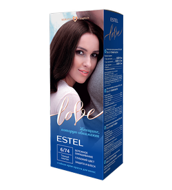 Vopsea p/u păr, ESTEL Love, 100 ml., 6/74 - Castaniu închis