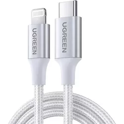 cumpără Cablu telefon mobil Ugreen 70523 Cable Type-C to Lightning MFI, 3A, 1M, Shell Braided, US304, Silver în Chișinău 
