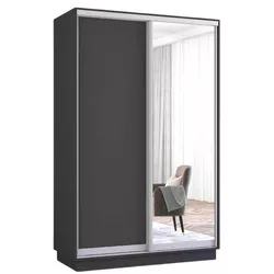 купить Шкаф Mobildor-Lux Раздвижные двери Fox из зеркала и ДСП (140x60x230 см, высота) Антрацит в Кишинёве 