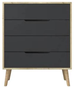купить Комод Trendy Flora-Sapphire Oak, Anthracite, 78x95x45cm (GTR008149) в Кишинёве 