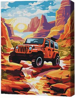 cumpără Tablou pe numere BrushMe RMG0037FC 30x40сm (fără cutie) Expediție off-road în Chișinău 