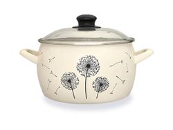 Cratita emailata Papadie 24cm, 7.9l, capac din sticla