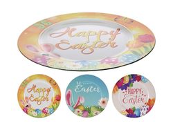 Тарелка декоративная 33сm "Easter", 3 рисунка, пластик