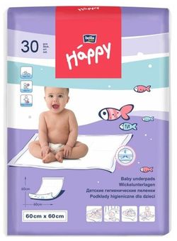 Впитывающие пеленки для постели Bella Happy, 60x60 см, 30 шт.