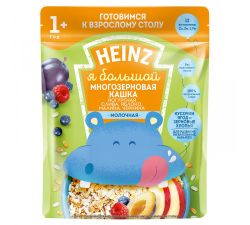 Многозерновая кашка Heinz фруктово - молочная слива, абрикос, черника (12+ мес) 200 г