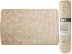 Коврик для ванной комнаты 50X80cm MSV Pebble беж, микрофибра