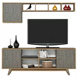 купить Стенка Trendy Inci, Nuc, Albastru 160x56x35cm в Кишинёве 