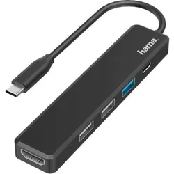 купить Переходник для IT Hama 200117 USB-C Hub, Multiport, 5 Ports, 3 x USB-A, USB-C, HDMI в Кишинёве 