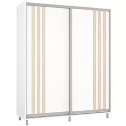 cumpără Dulap Mobildor-Lux Aron cu uși glisante сu lamele (180x60x200H cm) Alb Brilliant în Chișinău 