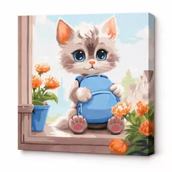 купить Картина по номерам Ideyka KHO6554 40x40cm Eco, Pufosel dragalas в Кишинёве 