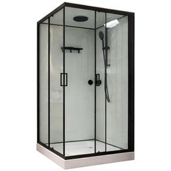 cumpără Cabină de duș Linia H2O Victoria Plus 1000x1000x215, 5 мм, квадратная, черный-мат în Chișinău 