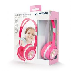 Kids headphones with volume limiter, Pink, Gembird, MHP-JR-PK