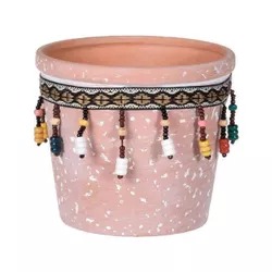 купить Цветочный горшок ProGarden 41527 Вазон глиняный Белые точки 12.2x12.2x10.2cm в Кишинёве 