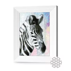 купить Картина по номерам Art Gallery JS27682 Mozaic cu diamante 20x30cm Zebra в Кишинёве 
